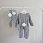 Alpaca Bunny Baby Outfit (9-12 Months) - Romper & Bonnet Set