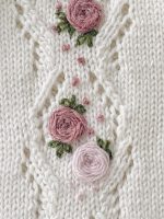 Embroidered Flower Merino Baby Romper Set, Bonnet and Socks - Image 5