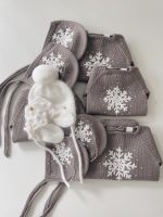 Merino Baby Romper and Bonnet Set - Grey Snowflake Knit, 6-9 Months - Image 6