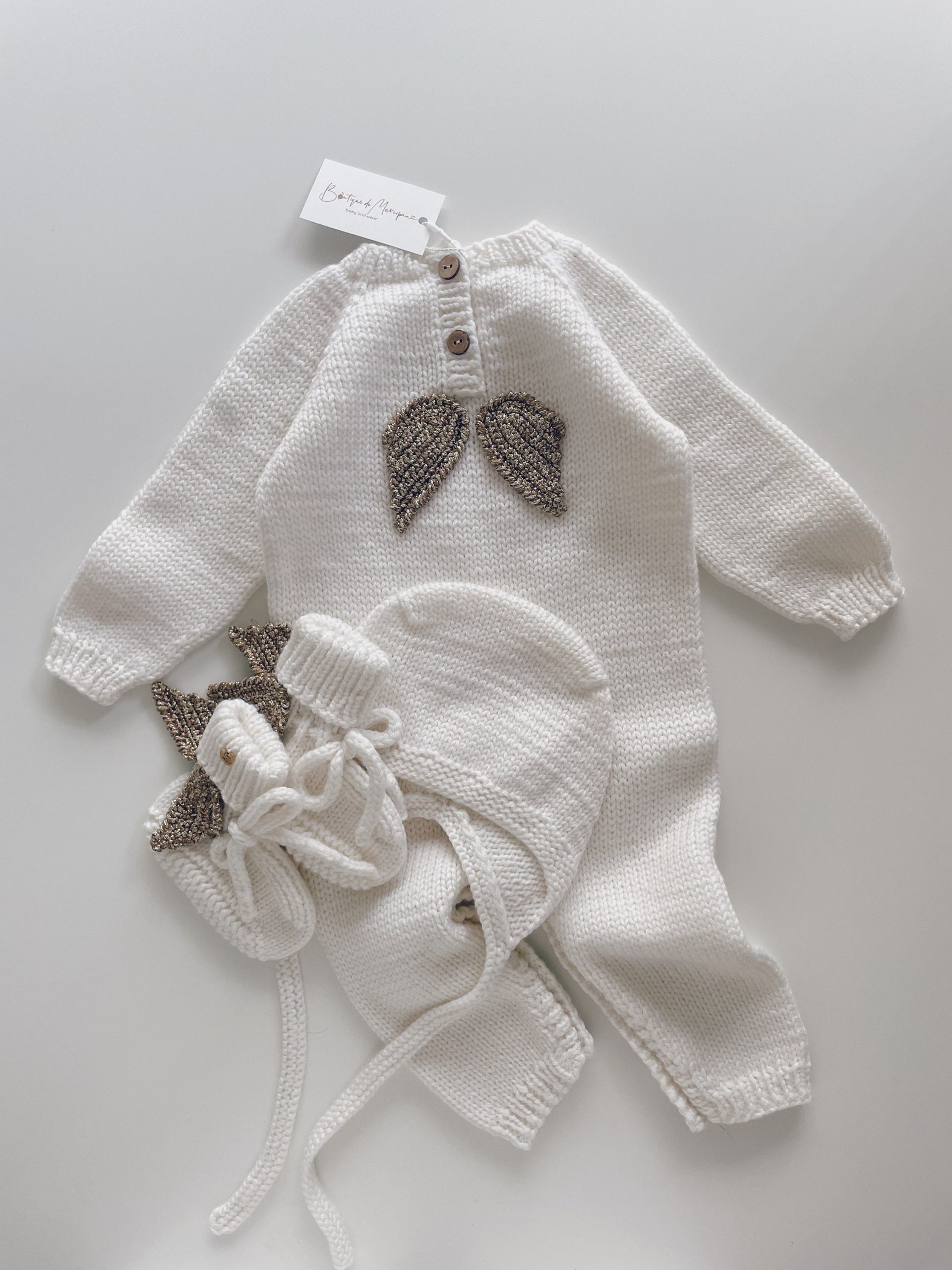 il_fullxfull.5299526608_69i3 Merino Wool Baby Angel Outfit – Romper, Bonnet & Booties - Image 1