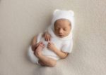 Baby unisex knitted bear bonnet polo romper and socks - Set of 3 - Photography props