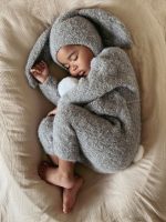 Alpaca Blend Baby Bunny Set – Romper and Bonnet - Image 6