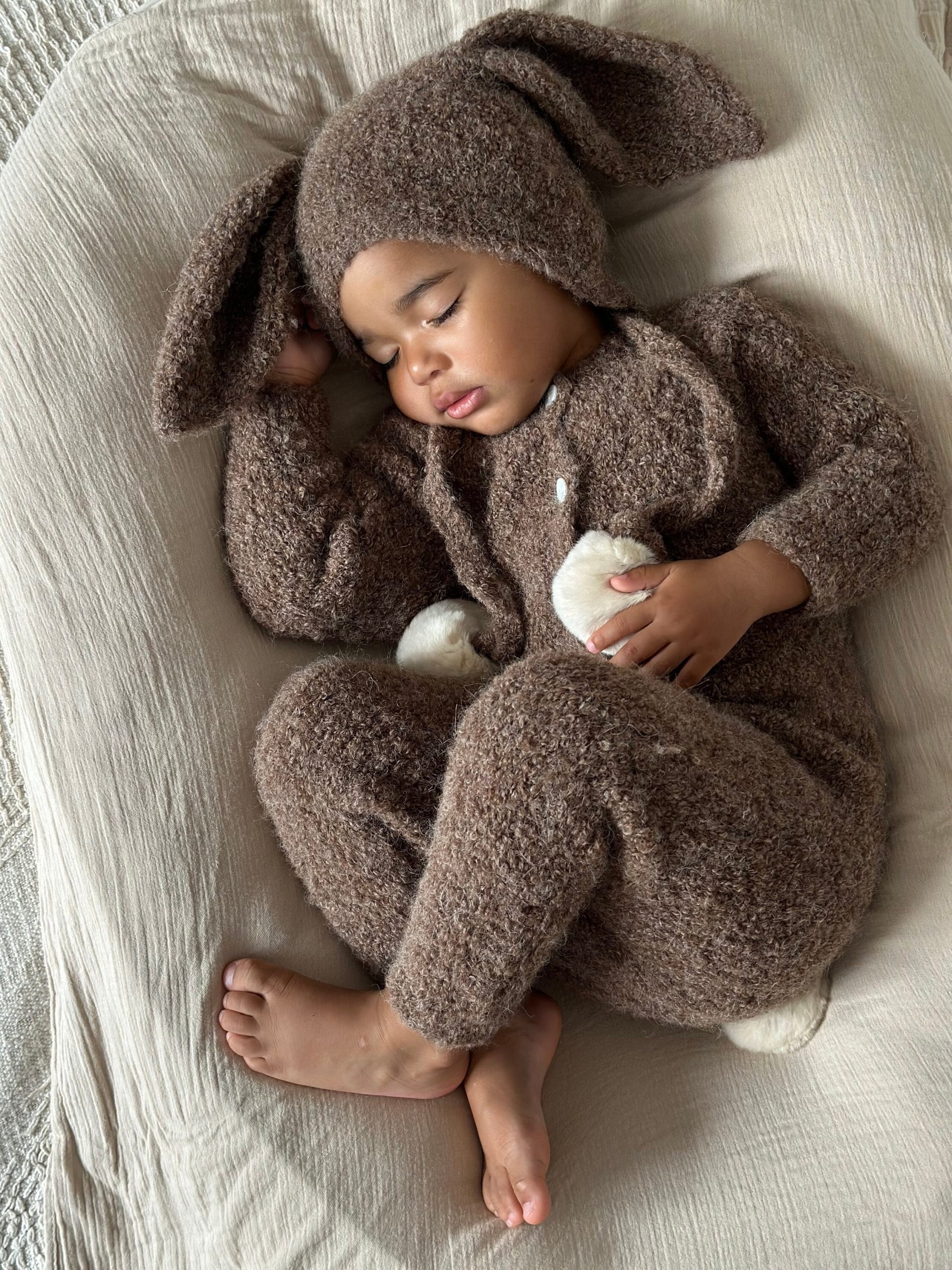 il_fullxfull.5351296841_i093 Alpaca Knit Baby Romper and Bunny Bonnet Set - Image 1