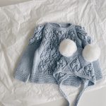 Pale Blue Merino Baby Sweater and Bonnet Set – Fur Pom Poms