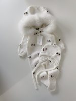 Merino Baby Romper with Fur Trim Hood & Bonnet - Image 7