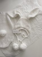 Angora Baby Bunny Romper and Bonnet – Cream Knit Outfit - Image 7