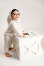Alpaca Knit Baby Bunny Outfit – Romper and Bonnet Set - Image 7