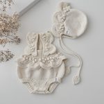 Merino Baby Romper and Bonnet Set – Knit Sleeveless Outfit