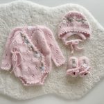 Angora Baby Girl Outfit – Embroidered Romper, Bonnet & Booties Set