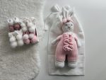 Crochet Bunny Toy – 100% Merino Wool, Pink Outfit - Image 2