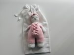 Crochet Bunny Toy – 100% Merino Wool, Pink Outfit - Image 4