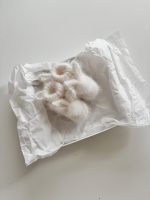 Angora Bunny Booties (0-3 Months) – Milky White Baby Shoes - Image 5