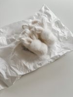 Angora Bunny Booties (0-3 Months) – Milky White Baby Shoes - Image 4
