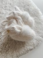 Angora Bunny Booties (0-3 Months) – Milky White Baby Shoes - Image 3