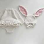 Angora Baby Romper and Bunny Bonnet Set – Ruffle Photo Props