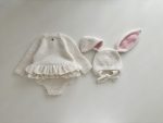 Angora Baby Romper and Bunny Bonnet Set – Ruffle Photo Props - READY TO SHIP - Image 6