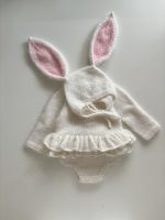 Angora Baby Romper and Bunny Bonnet Set – Ruffle Photo Props - READY TO SHIP - Image 2
