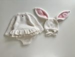 Angora Baby Romper and Bunny Bonnet Set – Ruffle Photo Props - READY TO SHIP - Image 5