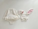 Angora Baby Romper and Bunny Bonnet Set – Ruffle Photo Props - READY TO SHIP - Image 8