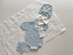 Cotton Knit Baby Romper, Bonnet and Socks Set, Photo Prop - Image 8