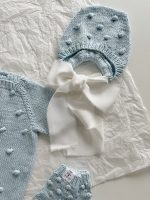 Cotton Knit Baby Romper, Bonnet and Socks Set, Photo Prop - Image 5