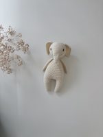 Crochet Elephant Baby Toy - Cream Merino Wool Cuddle Toy - Image 2