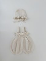 Baby Girl Alpaca Romper and Bonnet Set - Cream Sleeveless Outfit - Image 7
