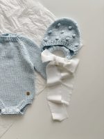 Baby Cotton Knit Romper, Bonnet and Socks Set, Photo Prop - Image 3