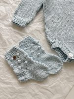 Baby Cotton Knit Romper, Bonnet and Socks Set, Photo Prop - Image 4