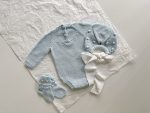 Baby Cotton Knit Romper, Bonnet and Socks Set, Photo Prop - Image 9