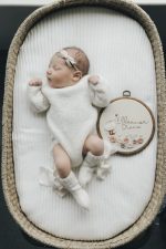 Baby Alpaca Knit Romper Set – Newborn Photo Prop, Cream Bonnet & Socks