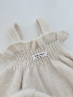 Baby Girl Alpaca Romper and Bonnet Set - Cream Sleeveless Outfit - Image 6