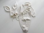 Merino Baby Romper and Bunny Bonnet Set - Knit Outfit (3-6 Months) - Image 4