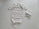 Merino Baby Romper and Bonnet Set – White Knit Photo Prop
