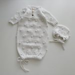 Merino Baby Romper and Bonnet Set – White Knit Photo Prop