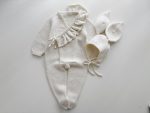 Merino Baby Romper and Bunny Bonnet Set - Knit Outfit (3-6 Months) - Image 3