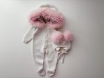 Merino Baby Romper with Genuine Fur Trim Hood & Bonnet - Image 8