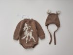 Romper and bonnet with deer - Set of 2 - Christmas outfit - Photography props - Image 9