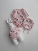 Crochet Bunny Toy - Merino Wool Cuddle Toy, Pink Outfit - Image 8