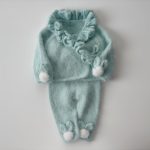 Angora Bunny Outfit – Baby Cardigan and Pants Set (0-3 Months)