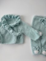 Angora Bunny Outfit – Baby Cardigan and Pants Set (0-3 Months) - Image 5