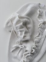 Merino Baby Romper and Bonnet Set - Ruffle Details, 3-6 Months - Image 2