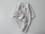 Merino Baby Romper and Bonnet Set - Ruffle Details, 3-6 Months - Image 9