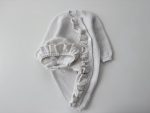 Merino Baby Romper and Bonnet Set - Ruffle Details, 3-6 Months - Image 3