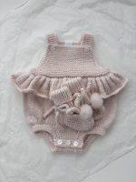 Ruffle Romper and Bunny Booties Set – Pale Pink Mohair Blend, 0-3 Months - Image 6