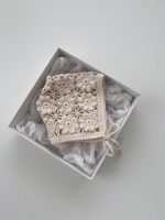Hand Crochet Flower Baby Bonnet – Cream Cotton, 0-6 Months - Image 9