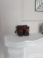 Angora Bunny Booties (0-3 Months) – Baby Alpaca Knit, Genuine Fur Pom Poms - Image 5