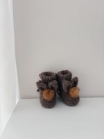 Angora Bunny Booties (0-3 Months) – Baby Alpaca Knit, Genuine Fur Pom Poms - Image 7