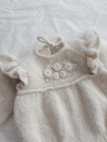 Embroidered Baby Alpaca Romper and Bonnet Set – Cream Knit Outfit - Image 9