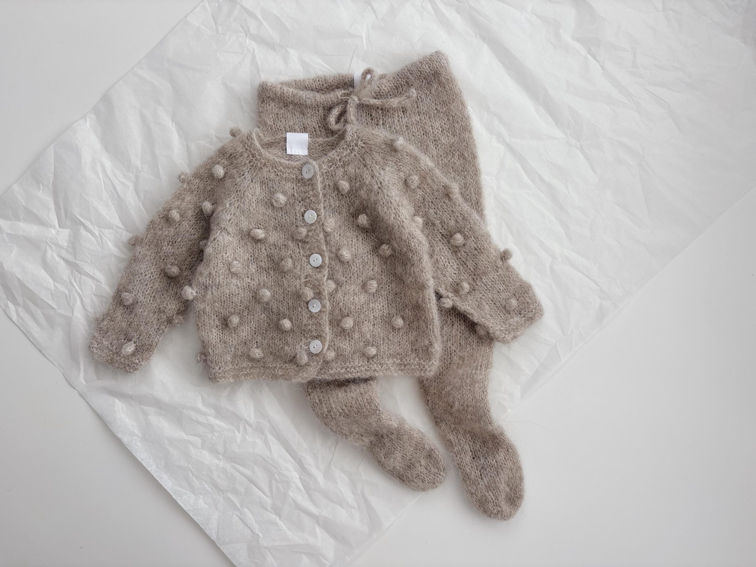 il_fullxfull.6794056797_7n3q Alpaca Silk Baby Cardigan Set – Stone Popcorn Knit - Image 1
